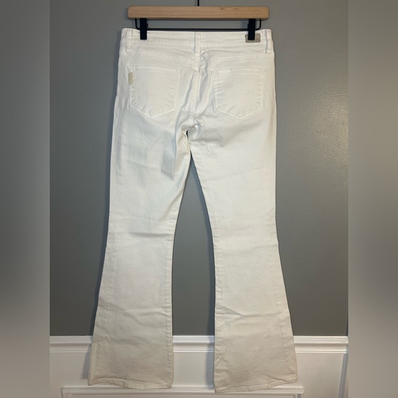 Paige Canyon Flare Low Rise White Denim Jeans, Size 28 - Picture 7 of 11